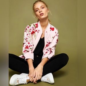 Ted Baker Leelah Soft Blossom Bomber Jacket - Baby Pink